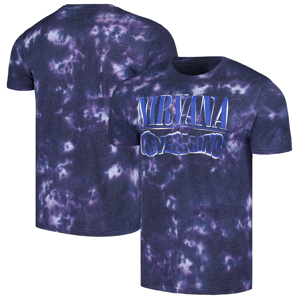 Unisex Blue Nirvana Nevermind Wavy Logo Dip-Dye T-Shirt
