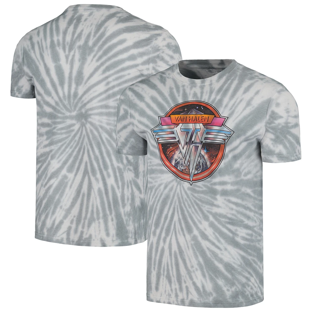 Unisex Gray Van Halen Chrome Logo Dip-Dye T-Shirt