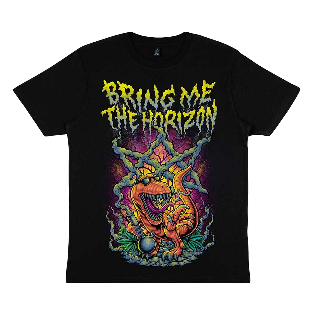 Unisex Black Bring Me the Horizon Smoking Dinosaur T-Shirt