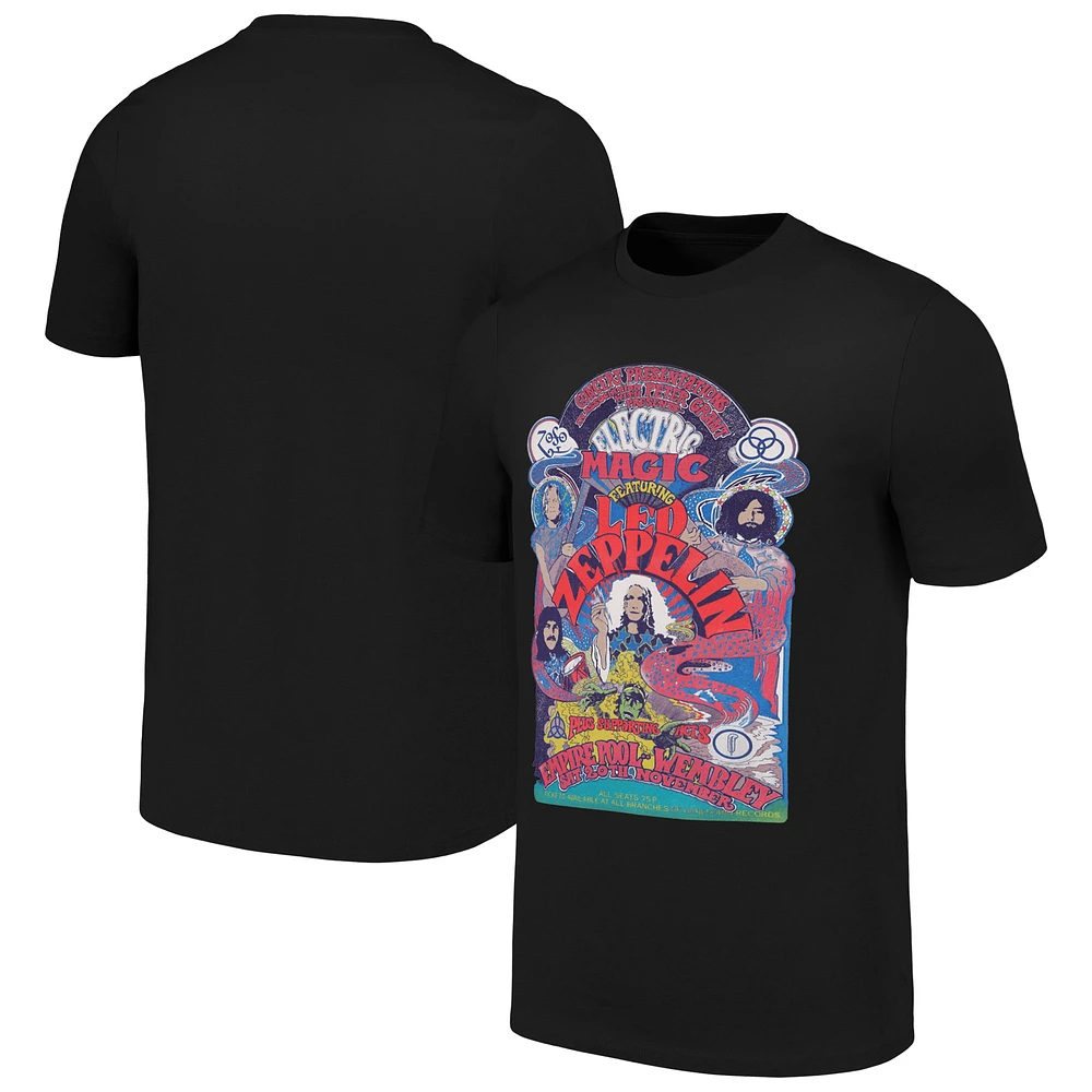 Unisex Black Led Zeppelin Full Color Electric Magic T-Shirt