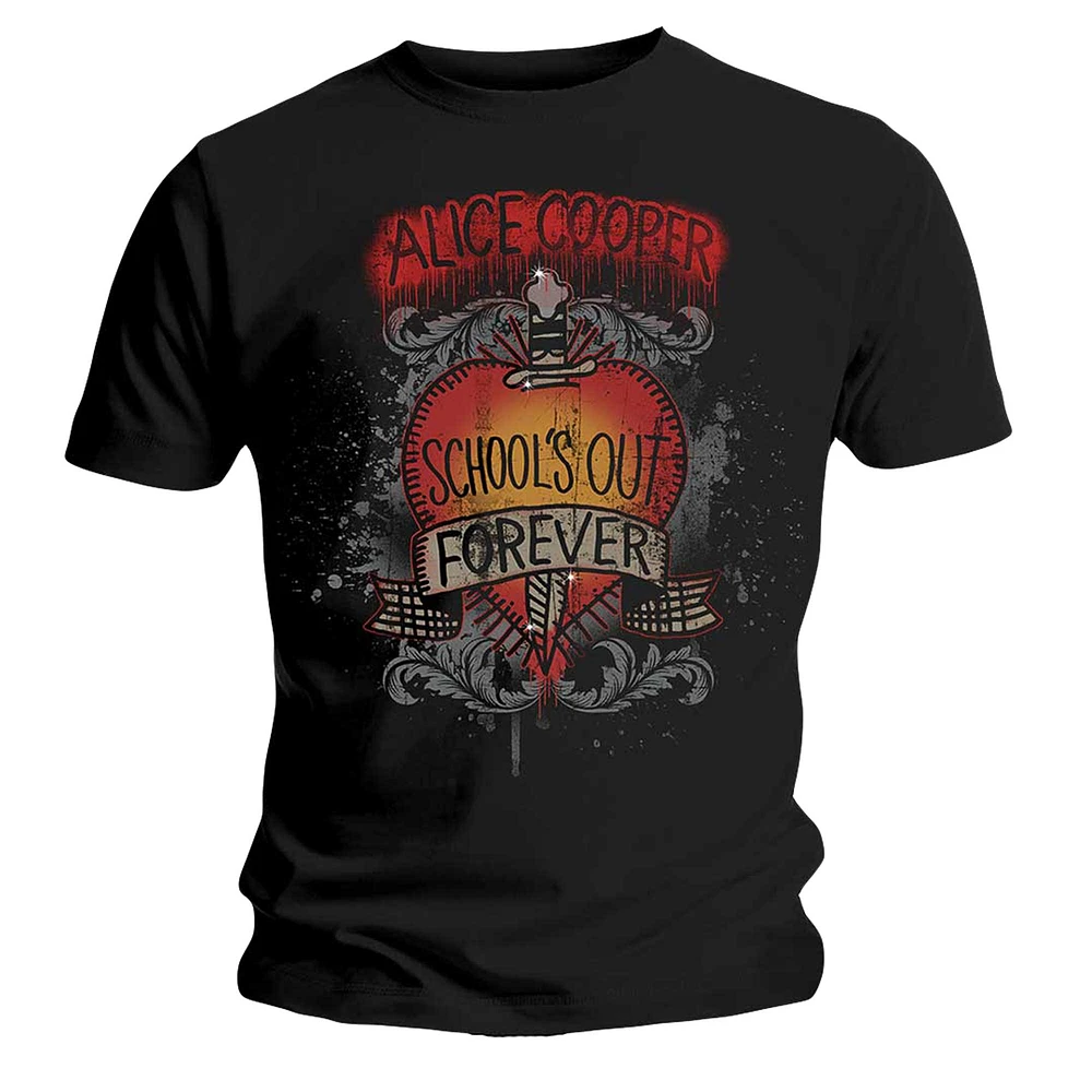 Unisex Black Alice Cooper School's Out Dagger T-Shirt