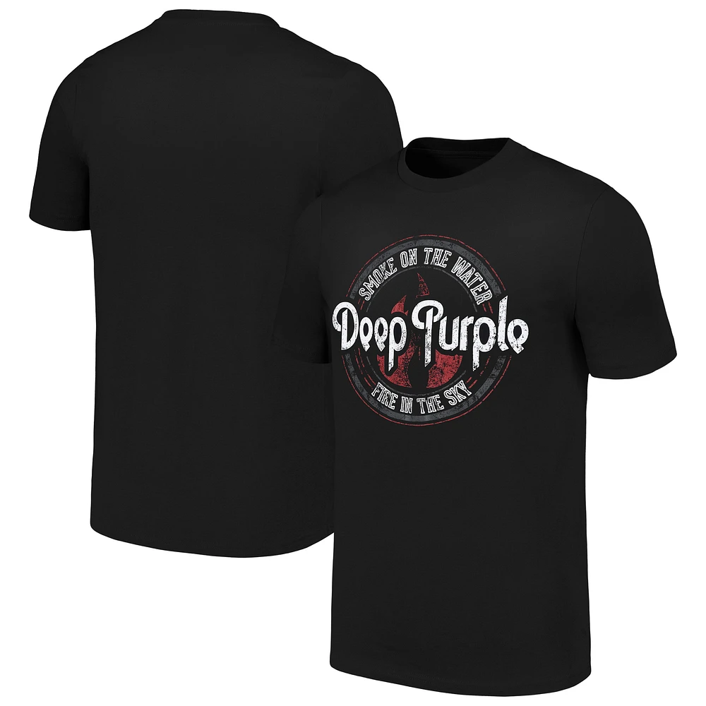 Unisex Black Deep Purple Smoke Circle T-Shirt
