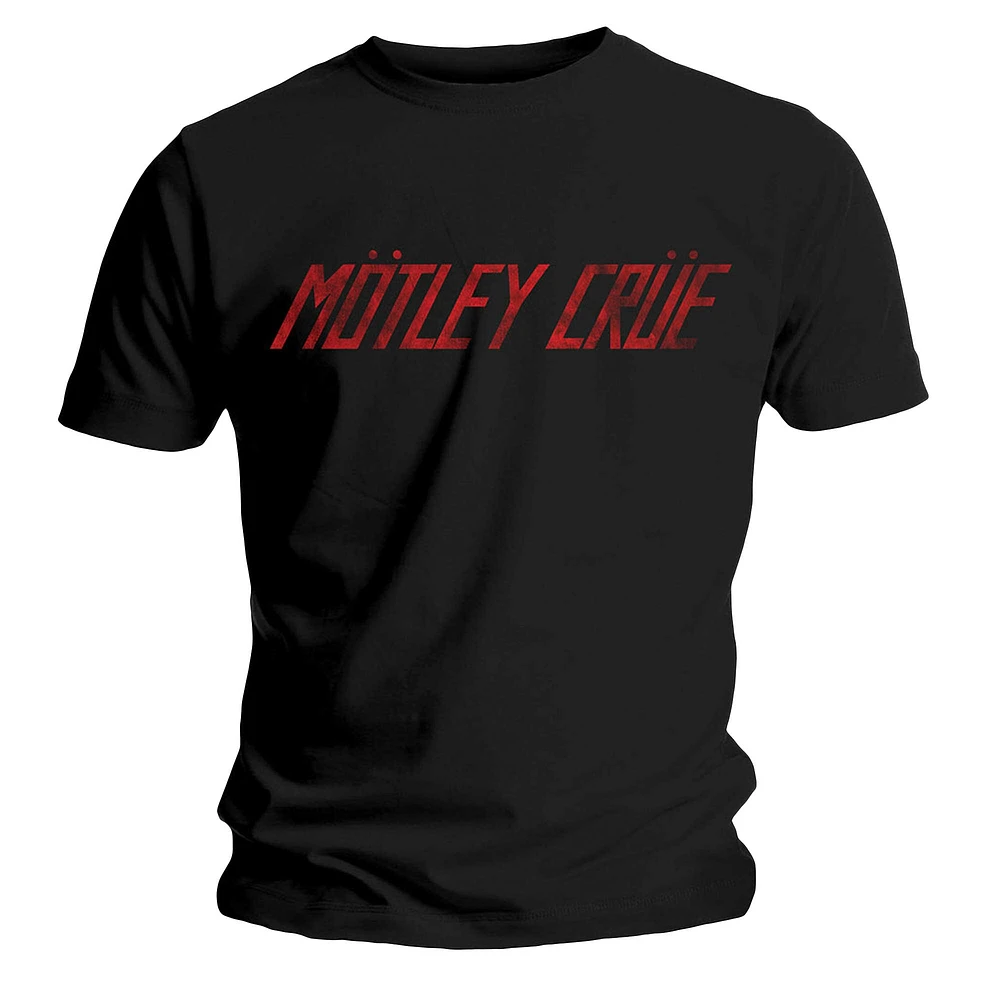 Unisex Black Motley Crue Distressed Logo T-Shirt