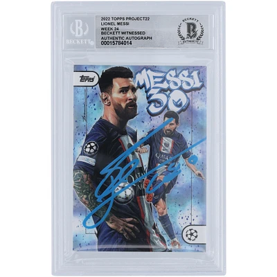 Lionel Messi Paris Saint-Germain Autographed 2022 Topps Project22 Dai Tamura Week 24 #DT BAS Authenticated 10 Card