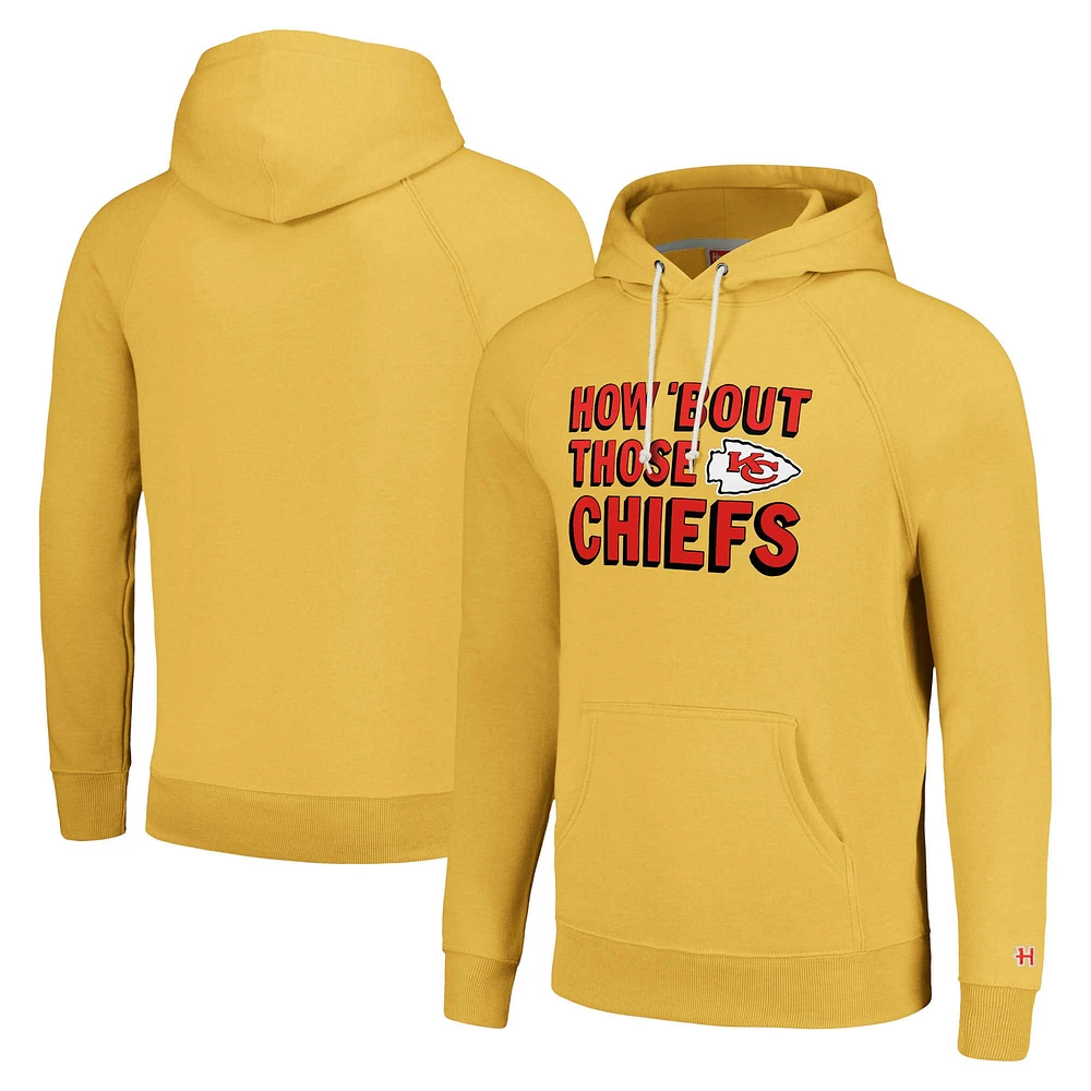 Unisex Homage Gold Kansas City Chiefs Hyperlocal Raglan Pullover Hoodie