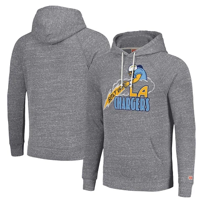 Unisex Homage Gray Los Angeles Chargers Hyperlocal Raglan Pullover Hoodie