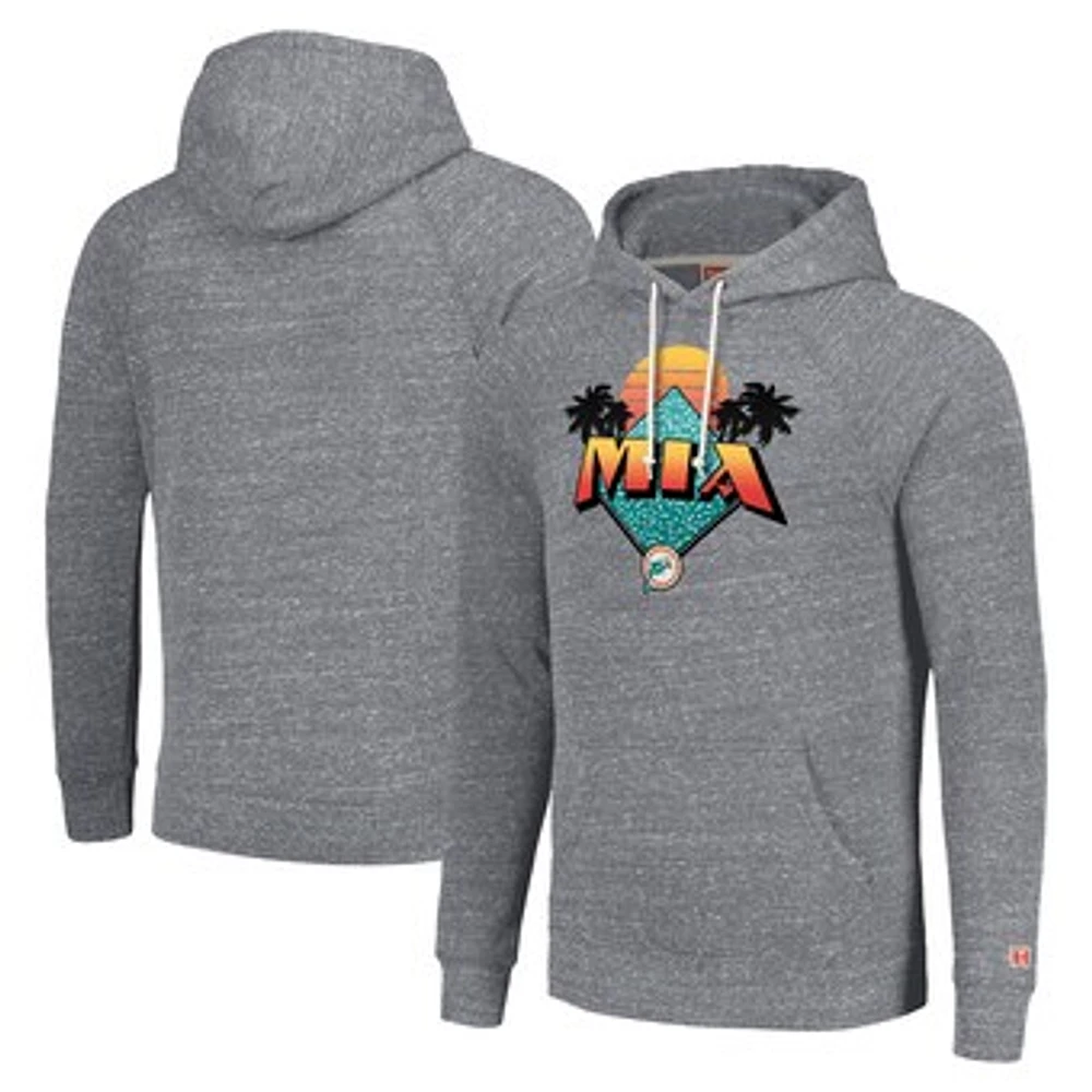 Unisex Homage Gray Miami Dolphins Hyperlocal Raglan Pullover Hoodie