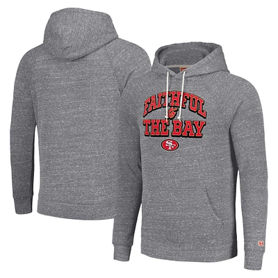 Unisex Homage Gray San Francisco 49ers Hyperlocal Raglan Pullover Hoodie