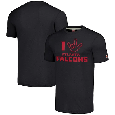 Unisex Homage Charcoal Atlanta Falcons The NFL ASL Collection by Love Sign Tri-Blend T-Shirt