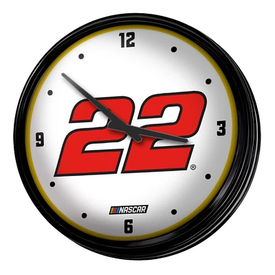 Joey Logano 18.5" Retro Lighted Wall Clock