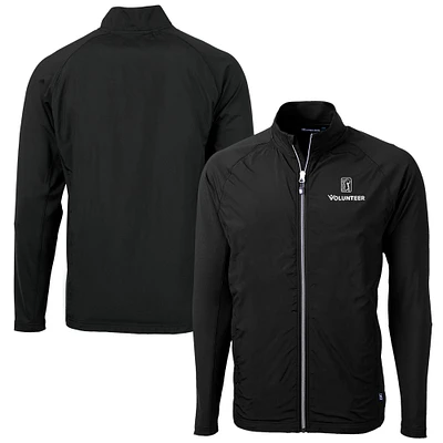 Men's Cutter & Buck PGA TOUR Volunteers Big Tall Adapt Eco Knit Hybrid Recycled Full-Zip Jacket