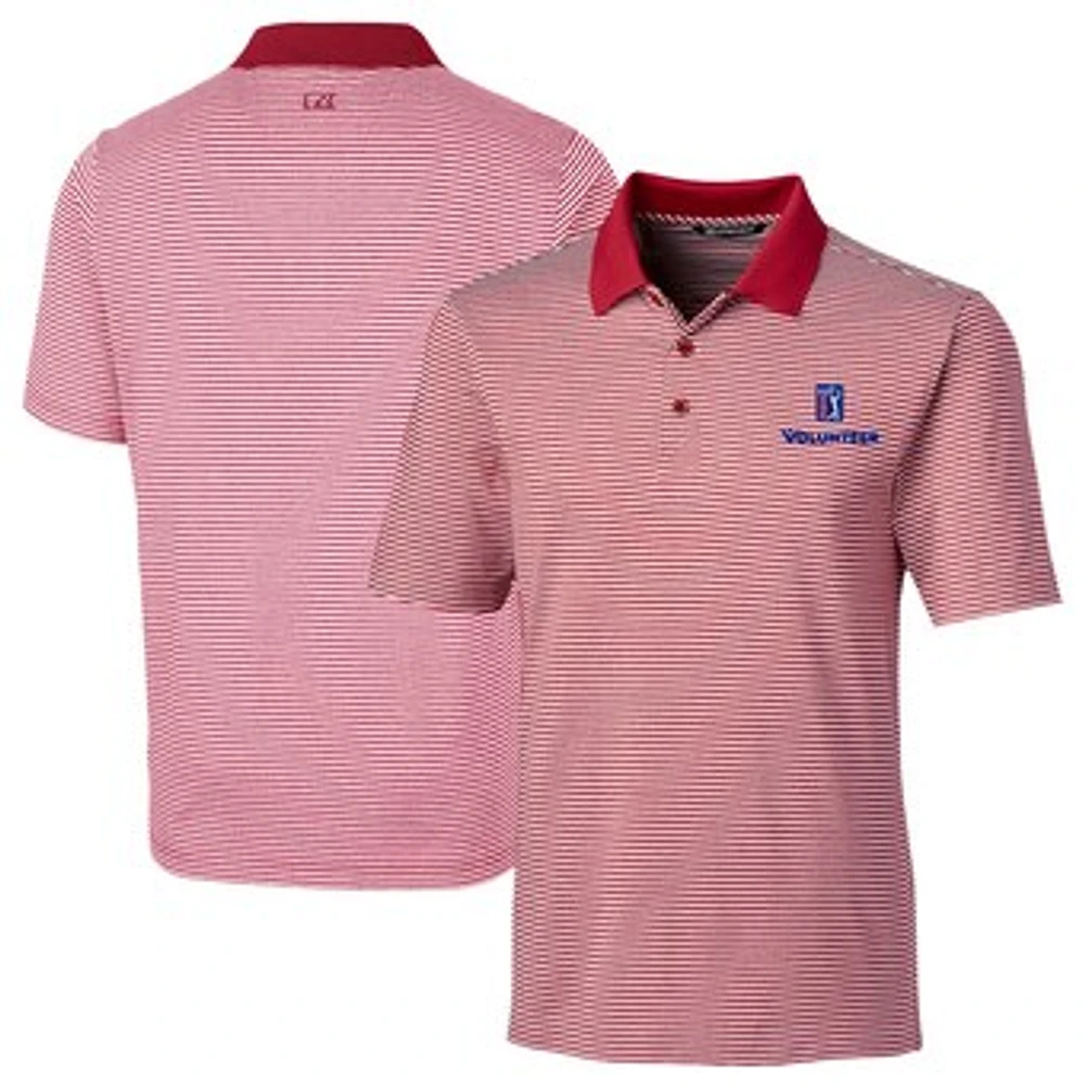 Men's Cutter & Buck PGA TOUR Volunteers Big Tall Forge Tonal Stripe Stretch Polo
