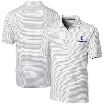 Men's Cutter & Buck PGA TOUR Volunteers Big Tall Forge Pencil Stripe Stretch Polo