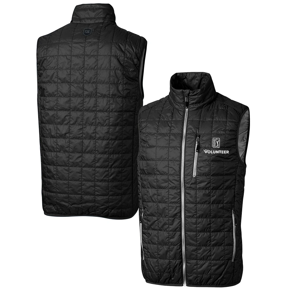 Men's Cutter & Buck PGA TOUR Volunteers Big Tall Rainier PrimaLoft Eco Insulated Full-Zip Puffer Vest