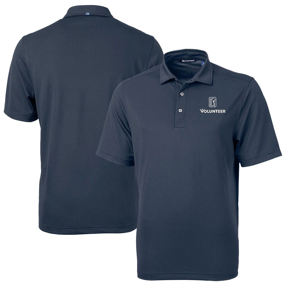 Men's Cutter & Buck Navy PGA TOUR Volunteers Big Tall Virtue Eco Pique Recycled Polo