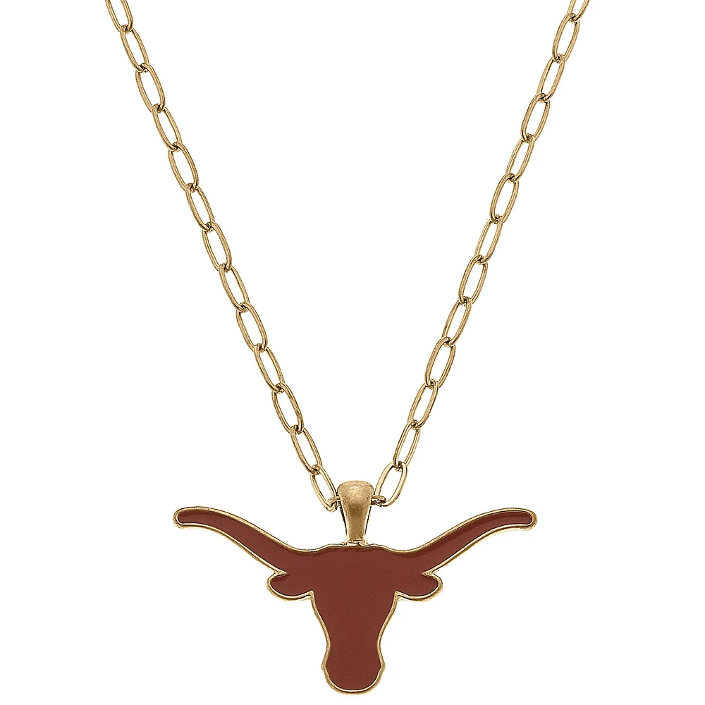 Women's CANVAS Style Texas Longhorns Enamel Pendant Necklace