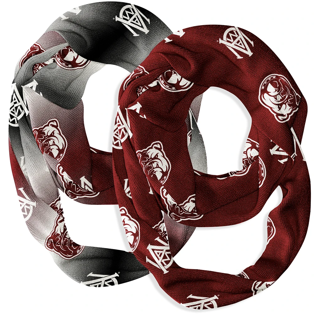 Vive La Fete Alabama A&M Bulldogs Two-Piece Infinity Scarves Set