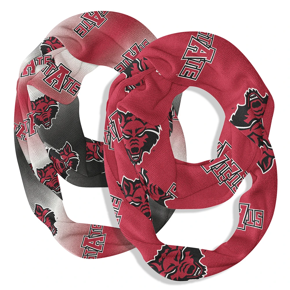 Vive La Fete Arkansas State Red Wolves Two-Piece Infinity Scarves Set