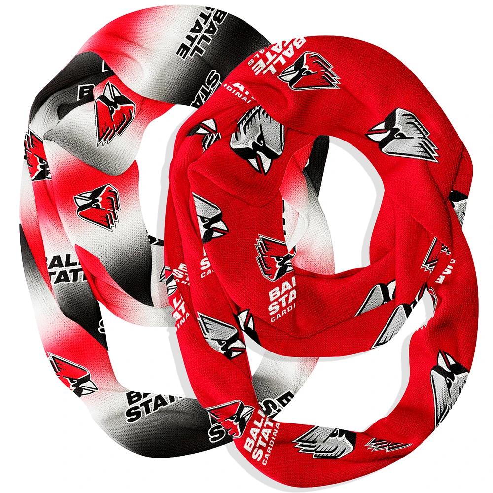Vive La Fete Ball State Cardinals Two-Piece Infinity Scarves Set