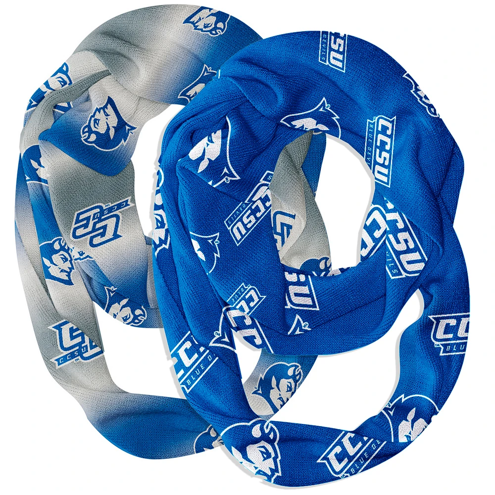 Vive La Fete Central Connecticut State Blue Devils Two-Piece Infinity Scarves Set