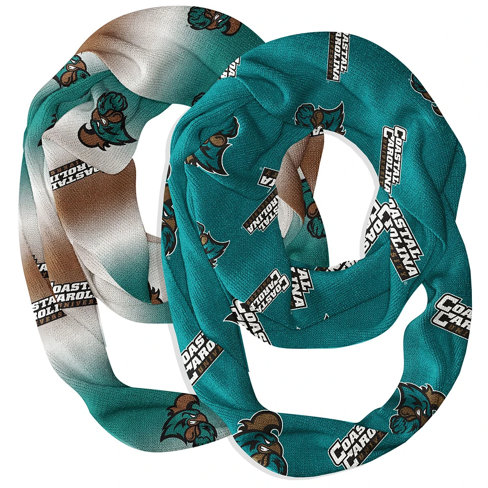Vive La Fete Coastal Carolina Chanticleers Two-Piece Infinity Scarves Set