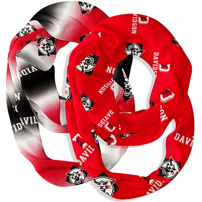 Vive La Fete Davidson Wildcats Two-Piece Infinity Scarves Set