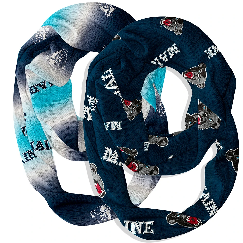 Vive La Fete Maine Black Bears Two-Piece Infinity Scarves Set