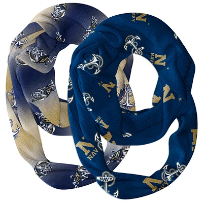 Vive La Fete Navy Midshipmen Two-Piece Infinity Scarves Set