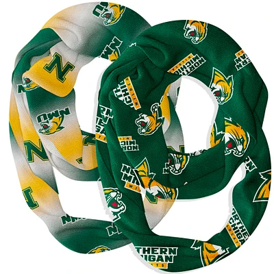 Vive La Fete Northern Michigan Wildcats Two-Piece Infinity Scarves Set