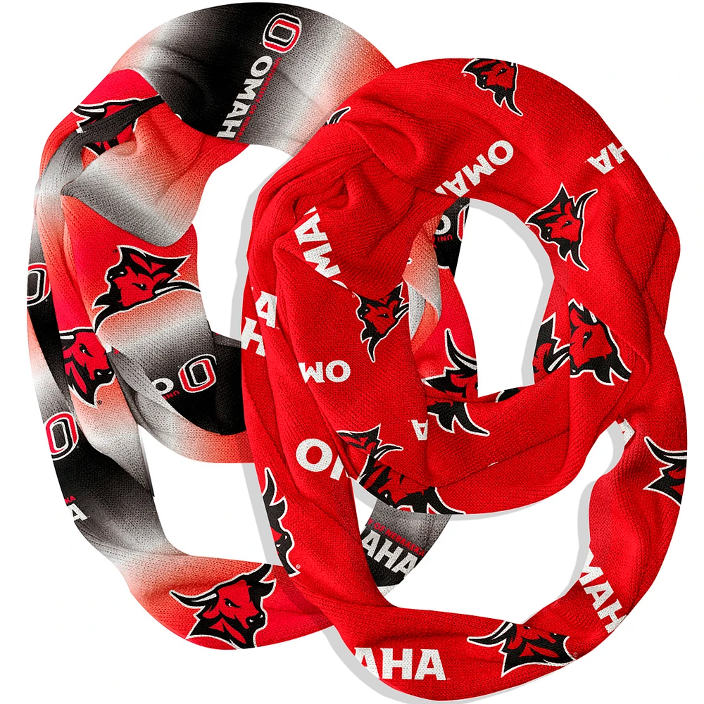 Vive La Fete Nebraska Omaha Mavericks Two-Piece Infinity Scarves Set