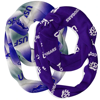 Vive La Fete University of Sioux Falls Cougars Two-Piece Infinity Scarves Set