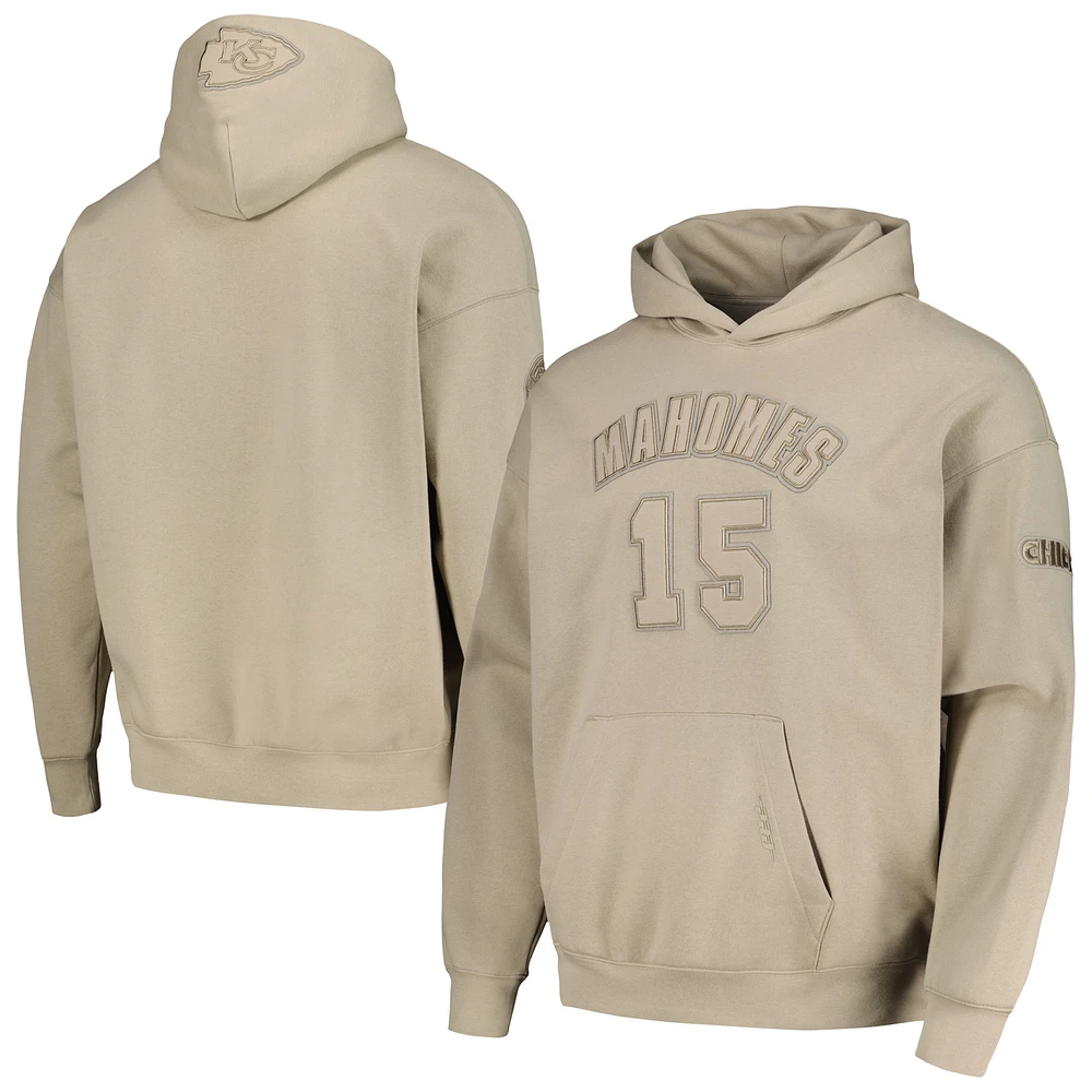 Men's Pro Standard Tan Kansas City Chiefs Player Name & Number Pullover Hoodie