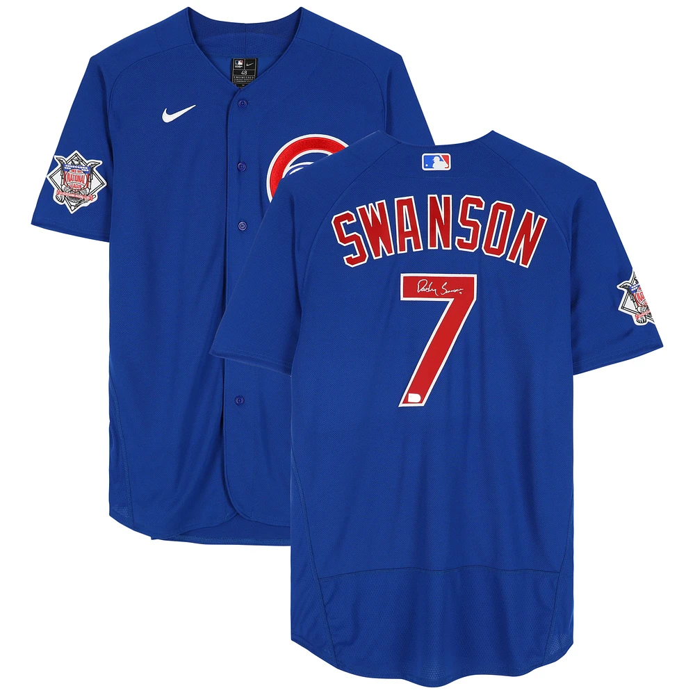Dansby Swanson Chicago Cubs Autographed Nike Authentic Jersey