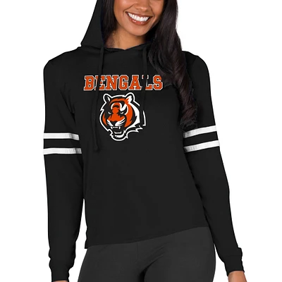 Women's Concepts Sport Black Cincinnati Bengals Marathon Lightweight Lounge Pullover Hoodie