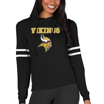 Women's Concepts Sport Black Minnesota Vikings Marathon Lightweight Lounge Pullover Hoodie