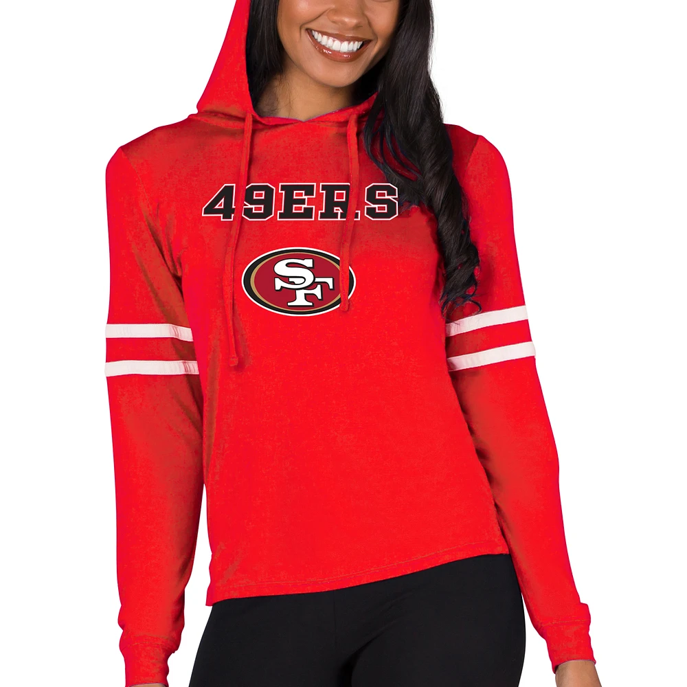 Women's Concepts Sport Scarlet San Francisco 49ers Marathon Lightweight Lounge Pullover Hoodie