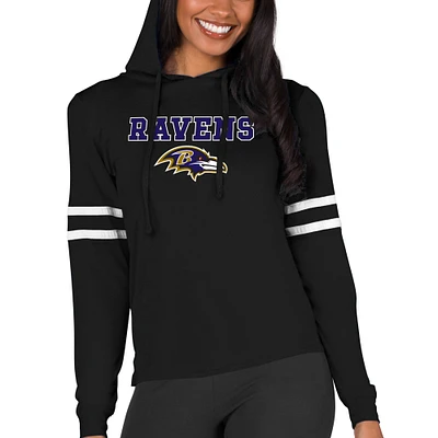 Women's Concepts Sport Black Baltimore Ravens Marathon Lightweight Lounge Pullover Hoodie