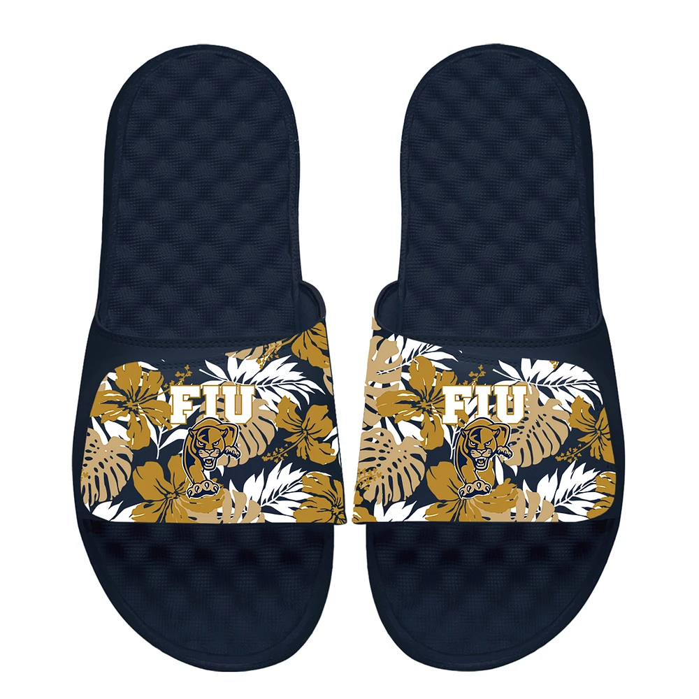 Youth ISlide White FIU Panthers Floral Pattern Slide Sandals