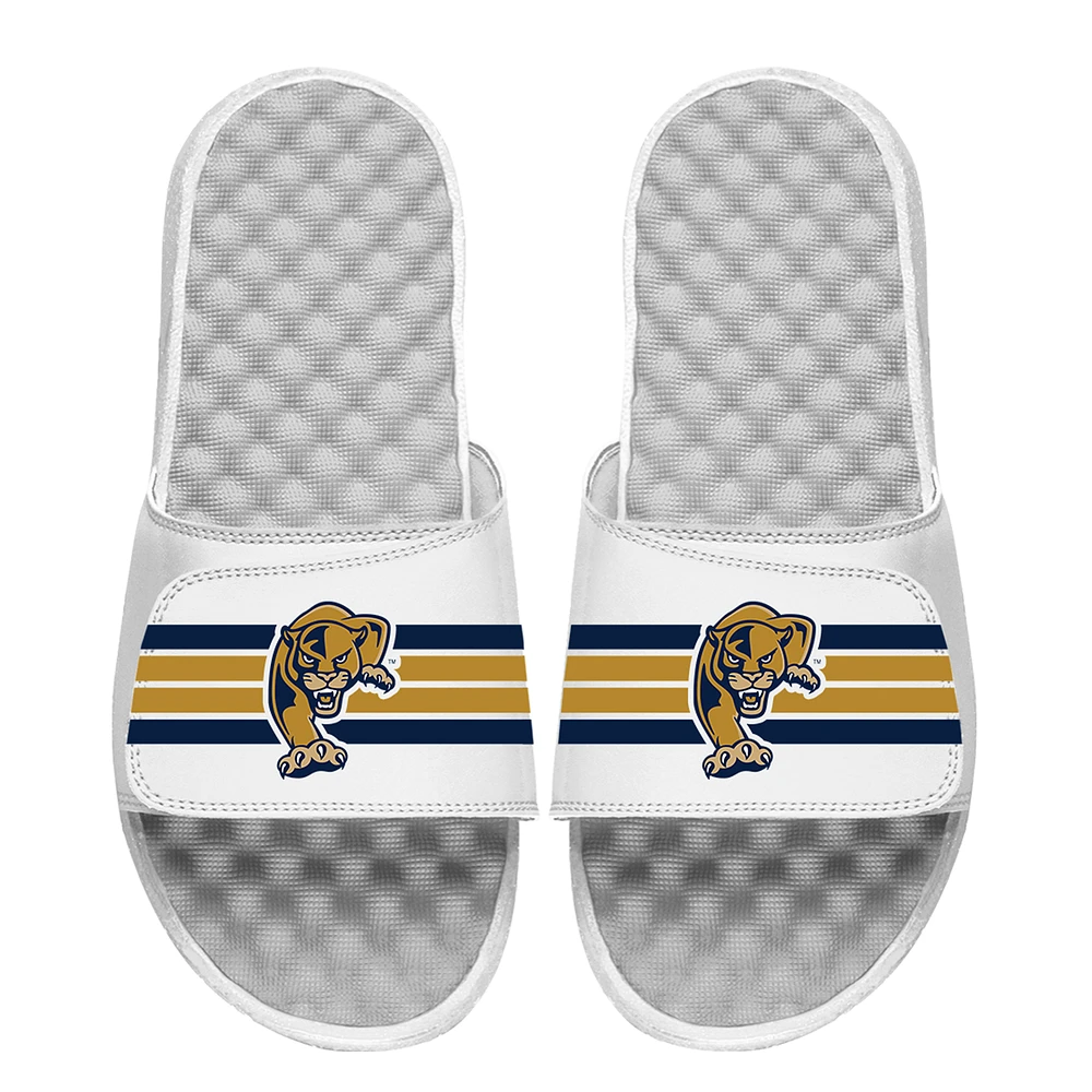 Men's ISlide White FIU Panthers Stripe Slide Sandals
