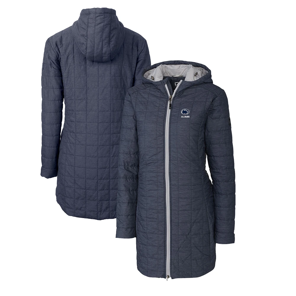 Women's Cutter & Buck Navy Penn State Nittany Lions Alumni Rainier PrimaLoft Eco Insulated Hooded Long Coat