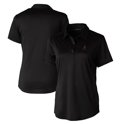 Women's Cutter & Buck Black Alabama Crimson Tide Alumni DryTec Prospect Textured Stretch Polo