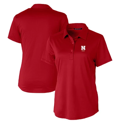 Women's Cutter & Buck Scarlet Nebraska Huskers Alumni DryTec Prospect Textured Stretch Polo