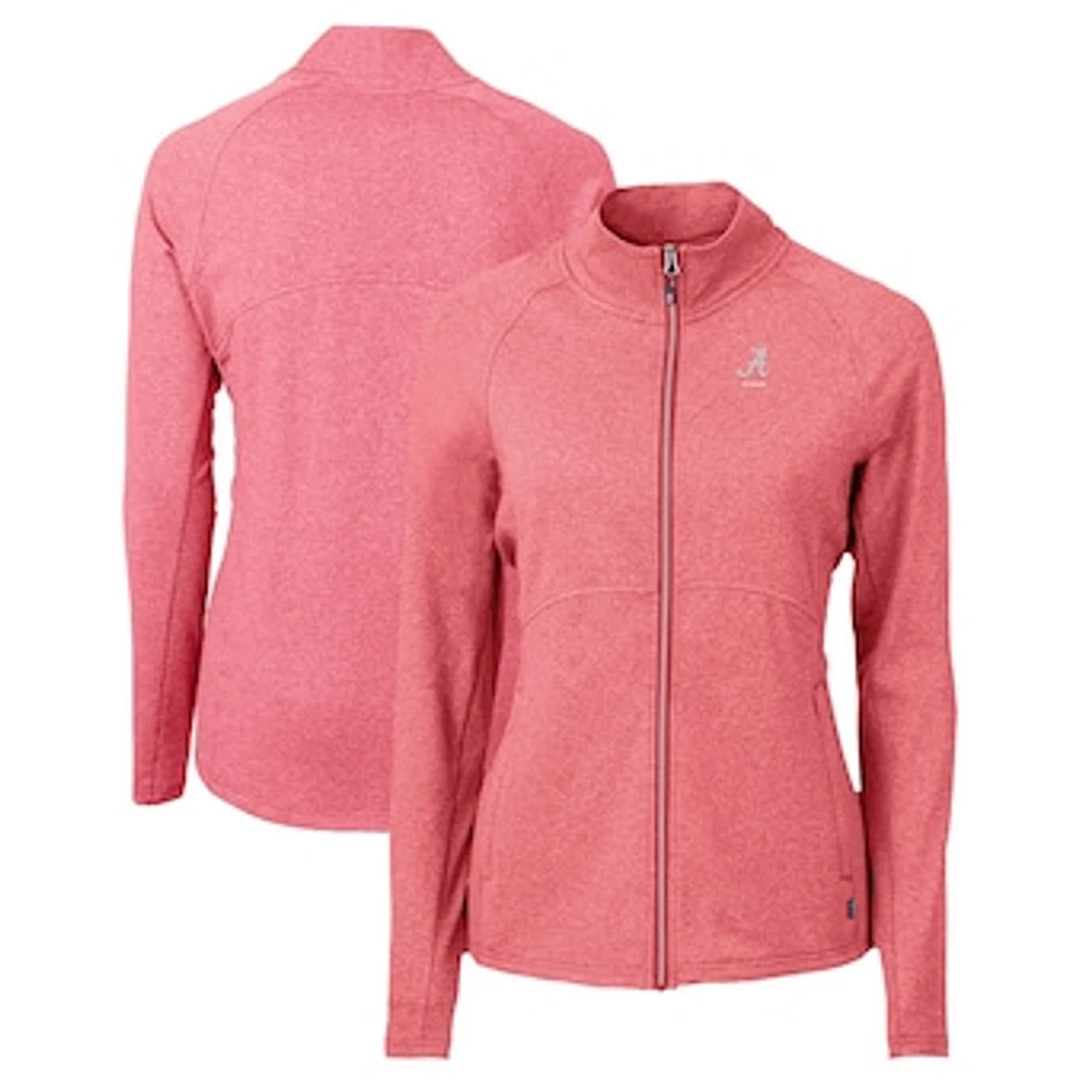 Women's Cutter & Buck Crimson Alabama Tide Alumni Adapt Eco Knit Heather Recycled Full-Zip Jacket