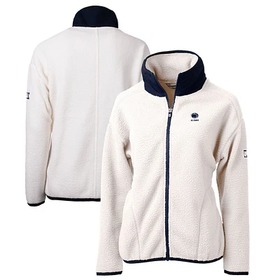 Women's Cutter & Buck  Oatmeal Penn State Nittany Lions Alumni Cascade Eco Sherpa Full-Zip Fleece Jacket