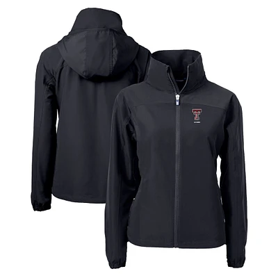 Women's Cutter & Buck Black Texas Tech Red Raiders Alumni Charter Eco Recycled Full-Zip Jacket