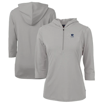 Women's Cutter & Buck Penn State Nittany Lions Alumni DryTec Virtue Eco Pique Recycled Half-Zip Pullover Hoodie