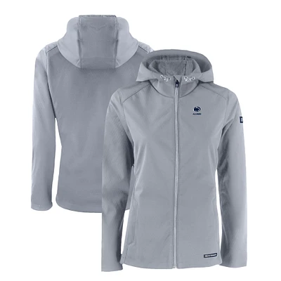 Women's Cutter & Buck Gray Penn State Nittany Lions Alumni Evoke Eco Softshell Recycled Full-Zip Jacket