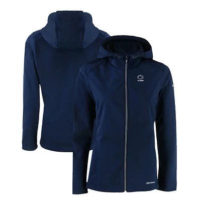 Women's Cutter & Buck Navy Penn State Nittany Lions Alumni Evoke Eco Softshell Recycled Full-Zip Jacket