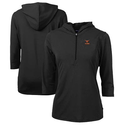 Women's Cutter & Buck Texas Longhorns Alumni DryTec Virtue Eco Pique Recycled Half-Zip Pullover Hoodie