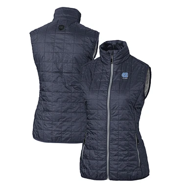 Women's Cutter & Buck Navy North Carolina Tar Heels Alumni Rainier PrimaLoft Eco Insulated Full-Zip Puffer Vest